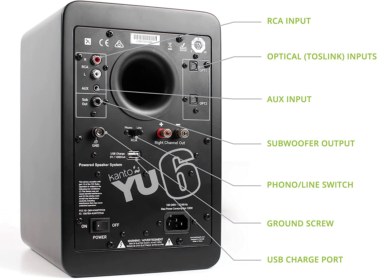 Kanto YU6 Powered Bookshelf Speakers w/ Bluetooth & Phono Preamp & Remote, Black-Car Toys