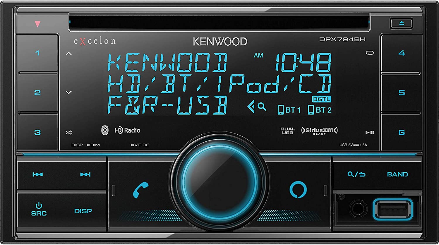 Kenwood DPX-794BH 2-Din CD Car Stereo Receiver, Alexa, Bluetooth, HD Radio, SXM-Car Toys