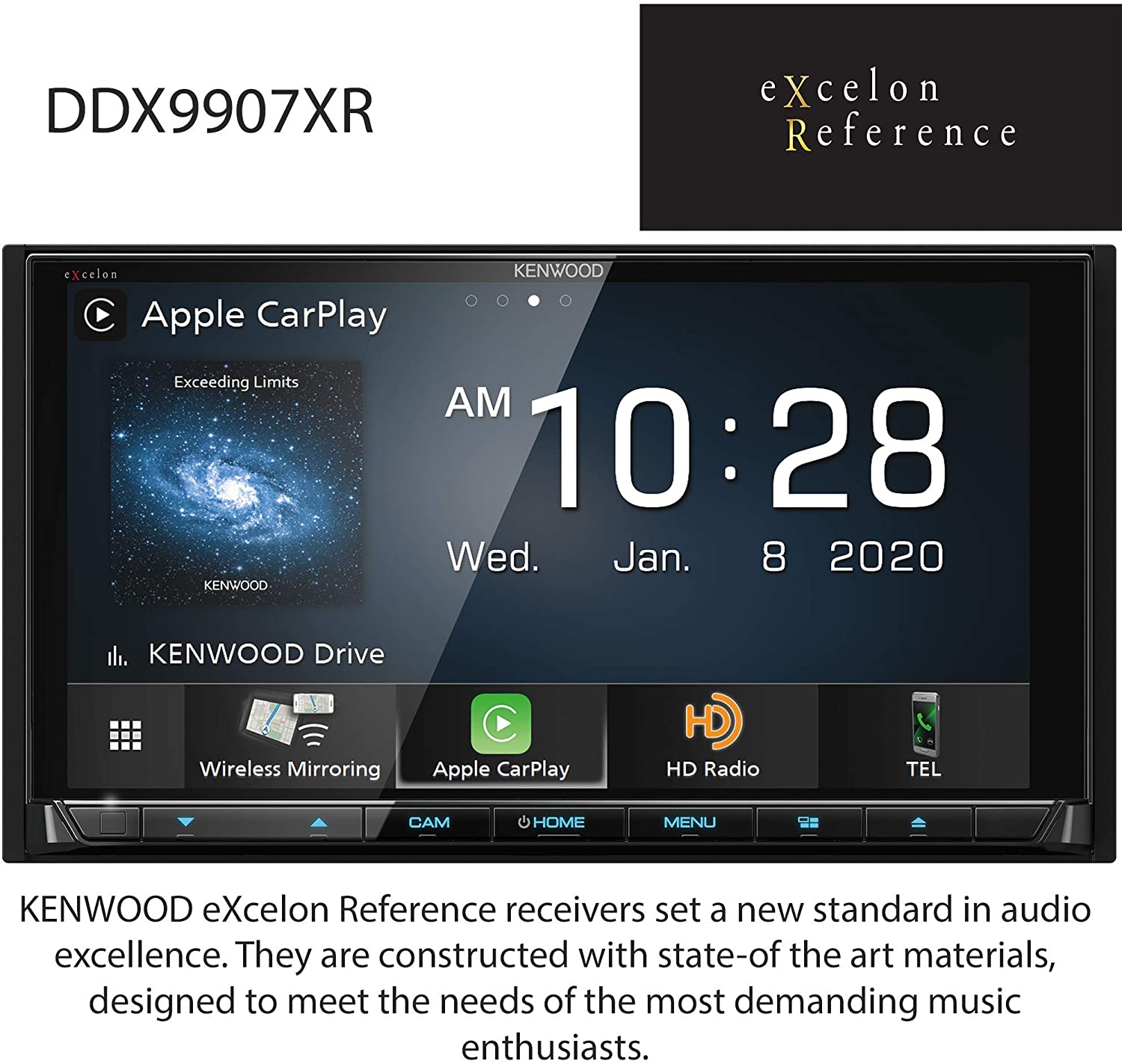 Kenwood eXcelon DDX9907XR Wireless Apple CarPlay/AA Car Stereo, CD/DVD, HD Radio-Car Toys