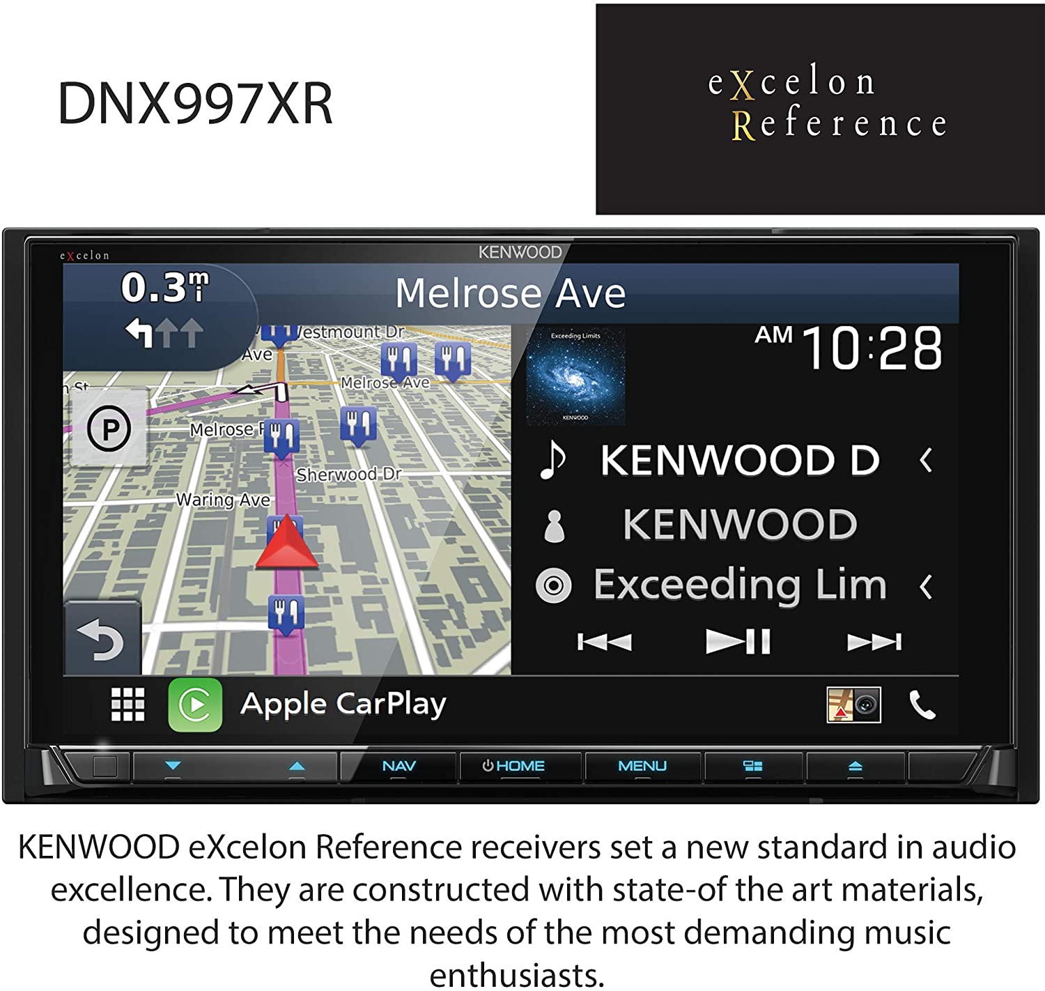 Kenwood eXcelon DNX997XR 6.8" DVD Car Stereo w Maps, Apple CarPlay, Android Auto-Car Toys