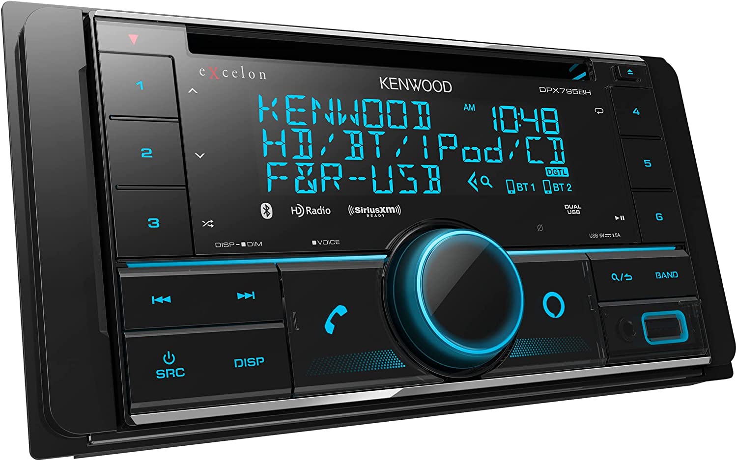 Kenwood eXcelon DPX795BH 2-DIN Car Stereo, CD, Bluetooth, Alexa, SiriusXM Ready-Car Toys