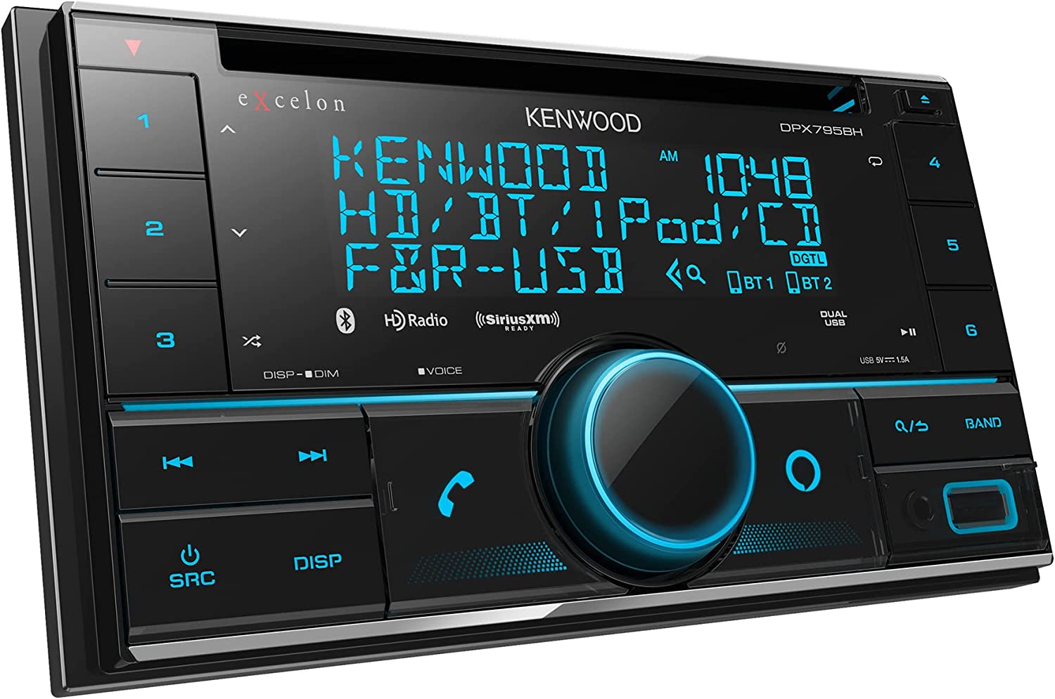 Kenwood eXcelon DPX795BH 2-DIN Car Stereo, CD, Bluetooth, Alexa, SiriusXM Ready-Car Toys