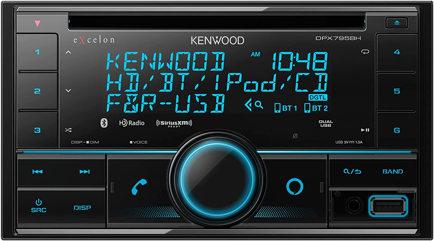 Kenwood eXcelon DPX795BH 2-DIN Car Stereo, CD, Bluetooth, Alexa, SiriusXM Ready-Car Toys