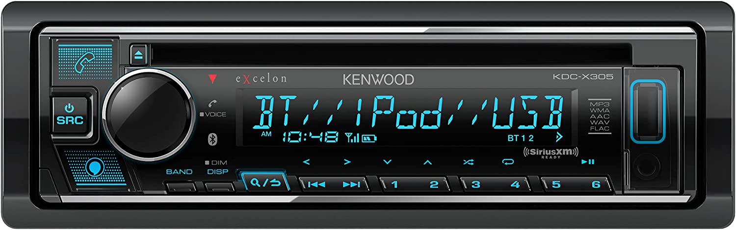 Kenwood eXcelon KDC-X305 1-DIN Bluetooth/CD Car Stereo w/ Alexa, SiriusXM Ready-Car Toys