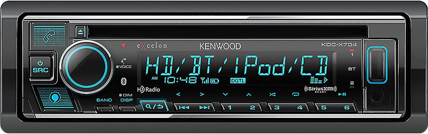 Kenwood eXcelon KDC-X704 Bluetooth Single Din Receiver with Alexa (Certified Refurbished)-Car Toys