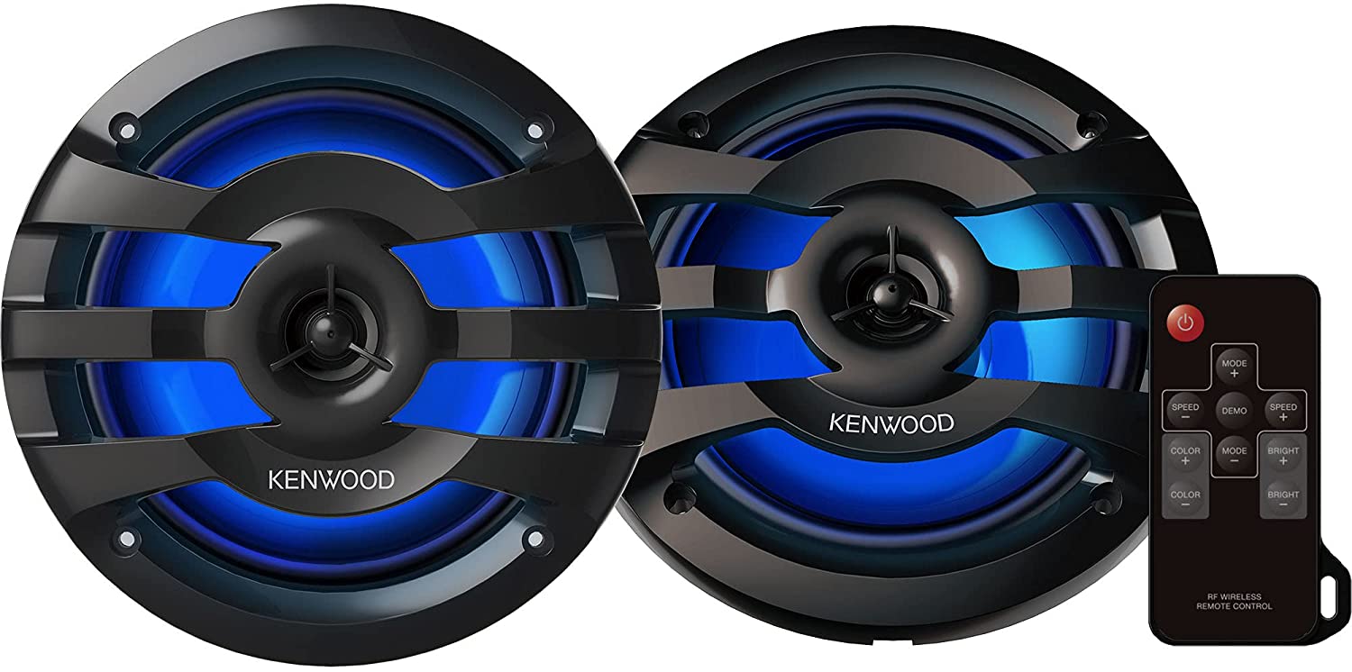 Kenwood KFC-1673MRBL 2-Way 6.5" Marine Speakers with LED Illumination-Car Toys