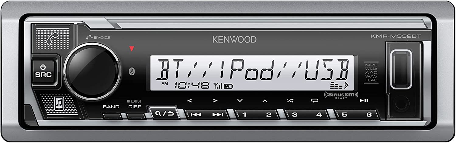 Kenwood PKG-MR3321BT Package: KMR-D332BT Marine Receiver & KFC-1613MRW Speakers-Car Toys