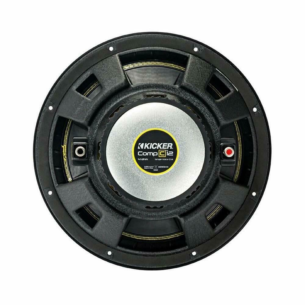 Kicker 12 Inch CompC 44CWCS124 Car Subwoofer, 300 Watt RMS 4 Ohm 1VC 12" Sub-Car Toys