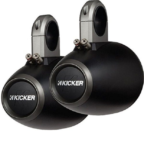 Kicker 12KMTES Empty Tower Enclosure Pair for 6.5" Marine Speakers 2 Cans, Black-Car Toys