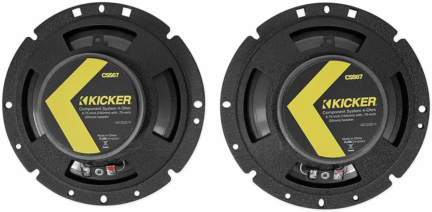 Kicker 46CSS674 Car Audio 6 3/4" Component Full Range Stereo Speakers CSS67-Car Toys