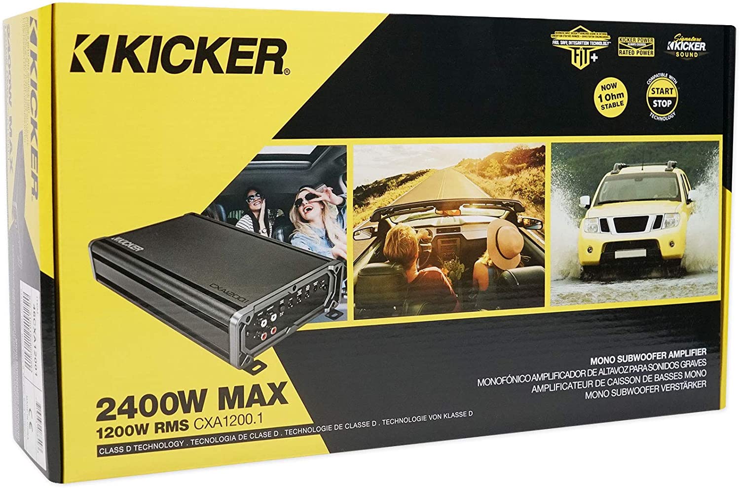 Kicker 46CXA1200.1 Class D Monoblock Subwoofer Amplifier 1200W RMS Car Audio Amp-Car Toys