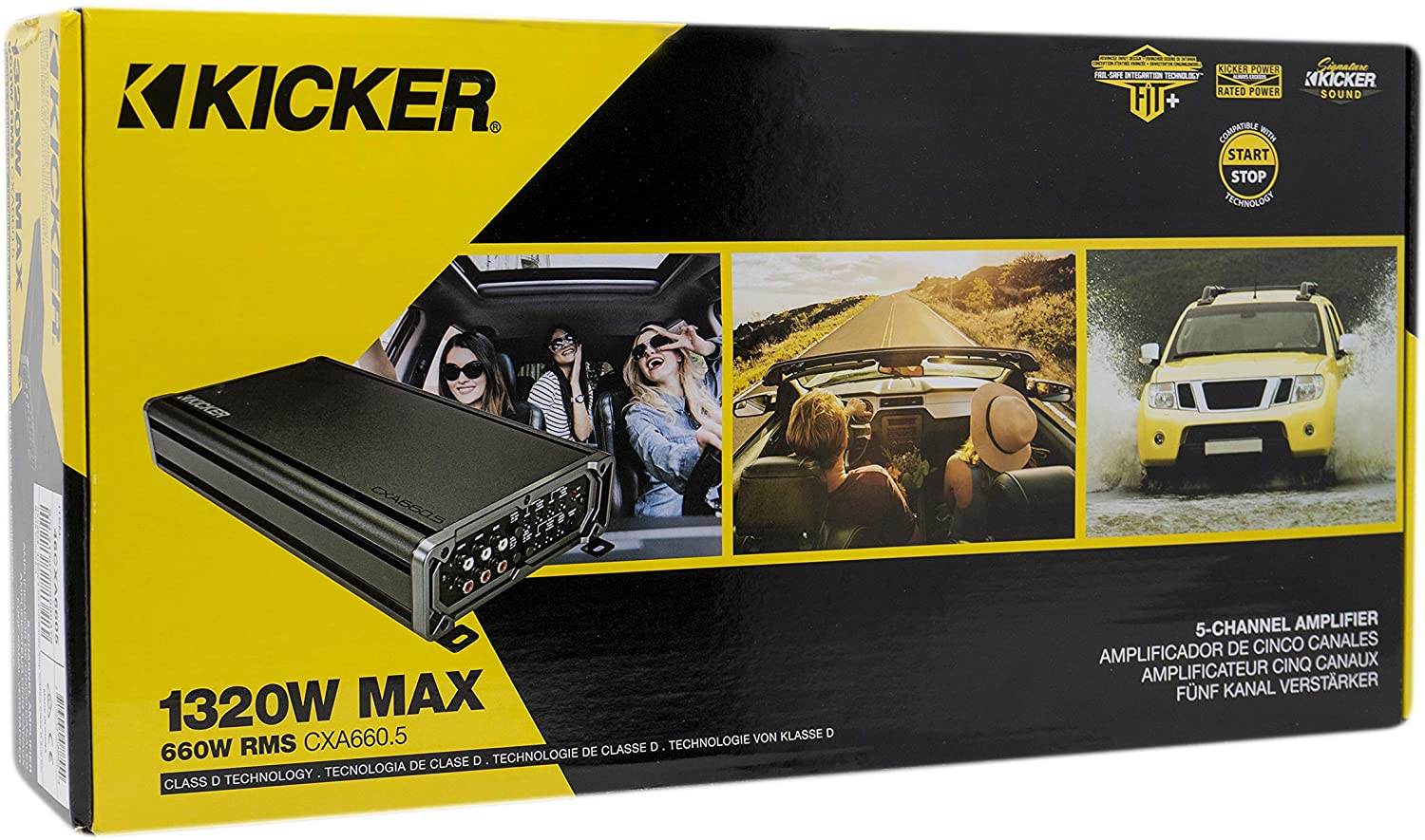 Kicker 46CXA6605 Car Audio 5 Channel Amp Speaker & Sub 1200W Amplifier CXA660.5-Car Toys