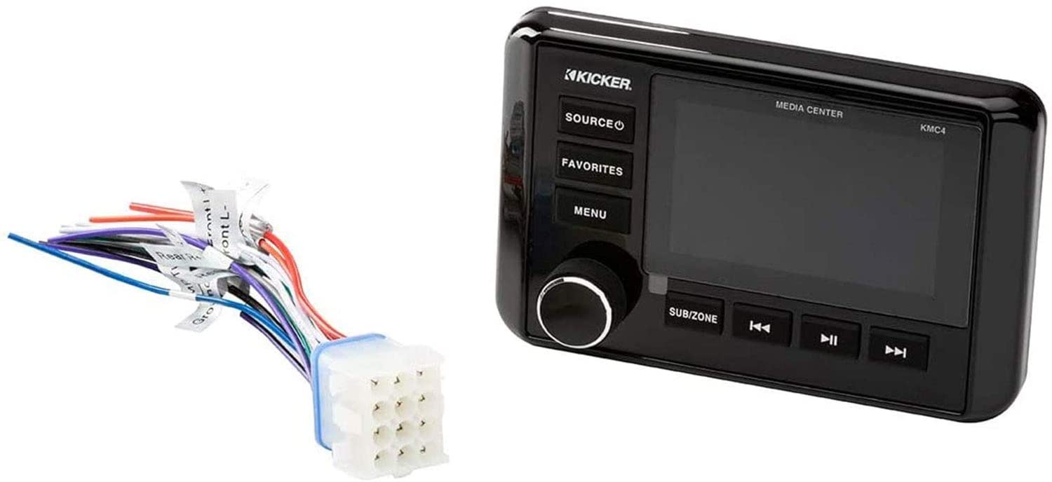 Kicker 46KMC4 Marine Stereo, Boat Head Unit, Waterproof 200W Bluetooth Receiver-Car Toys