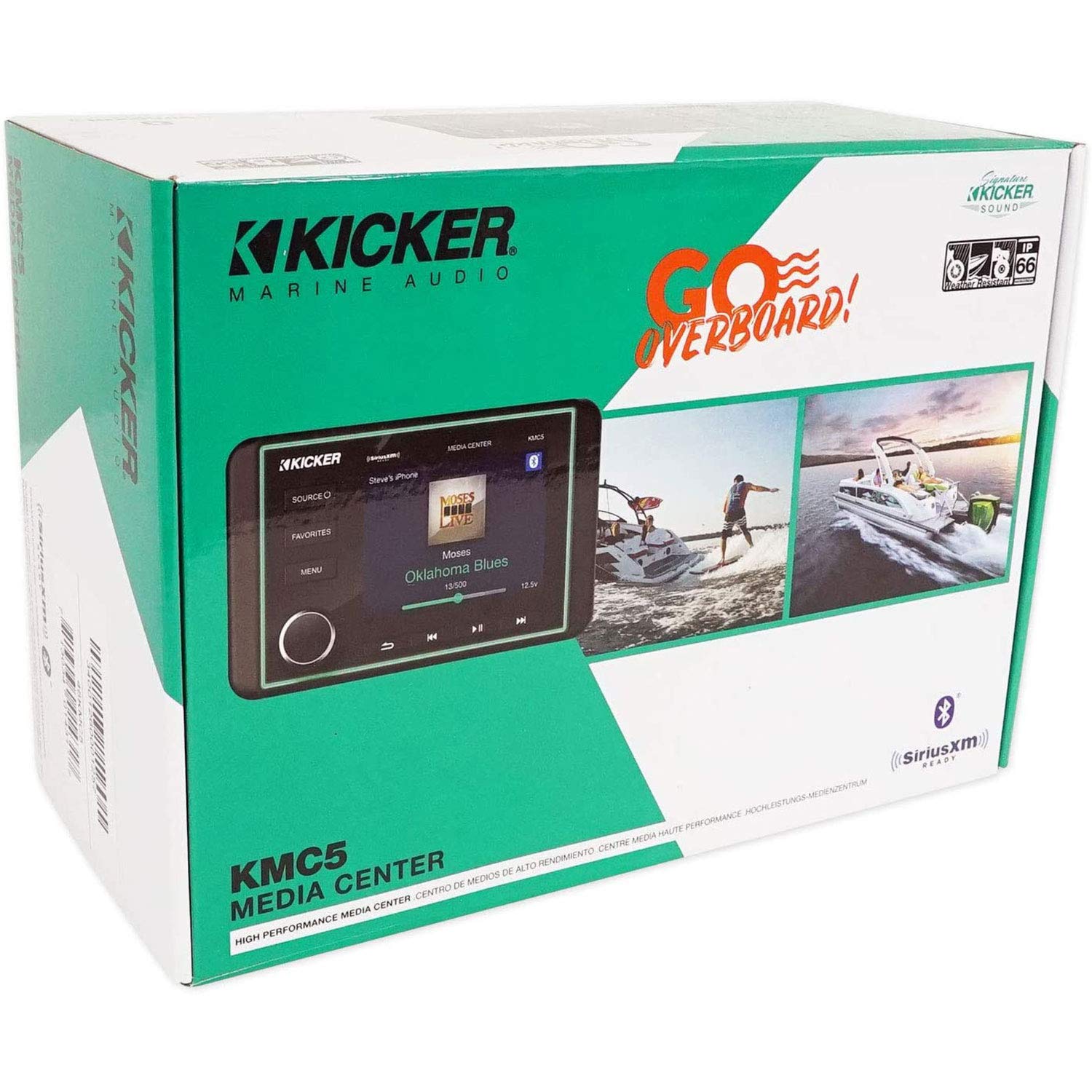 Kicker 46KMC5 Marine Media Center, 240 Watt Bluetooth Gauge Boat Stereo Receiver-Car Toys