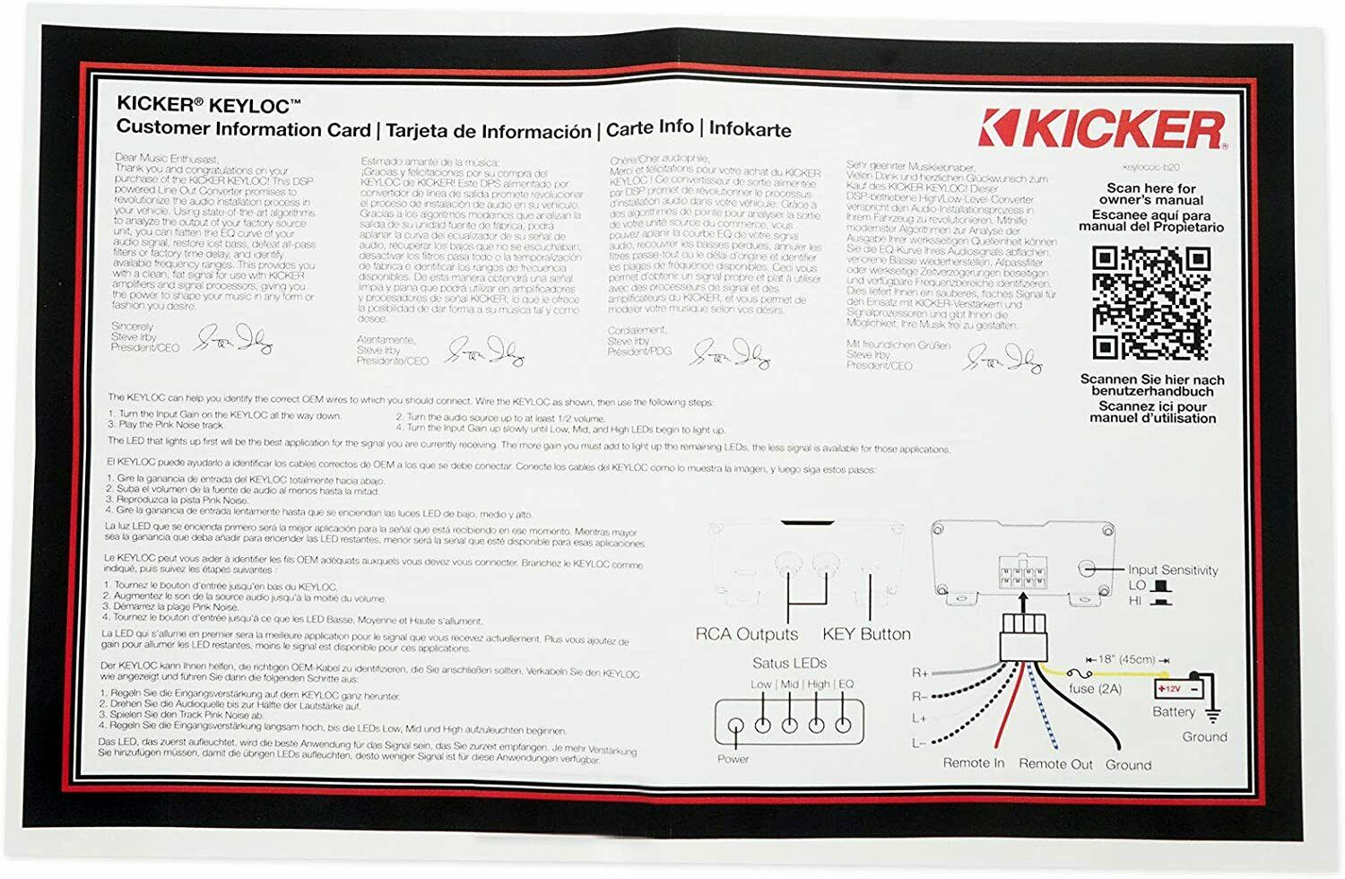 KICKER 47KEYLOC KEYLOC, Digital Signal Processor DSP, Line Output Converter LOC-Car Toys