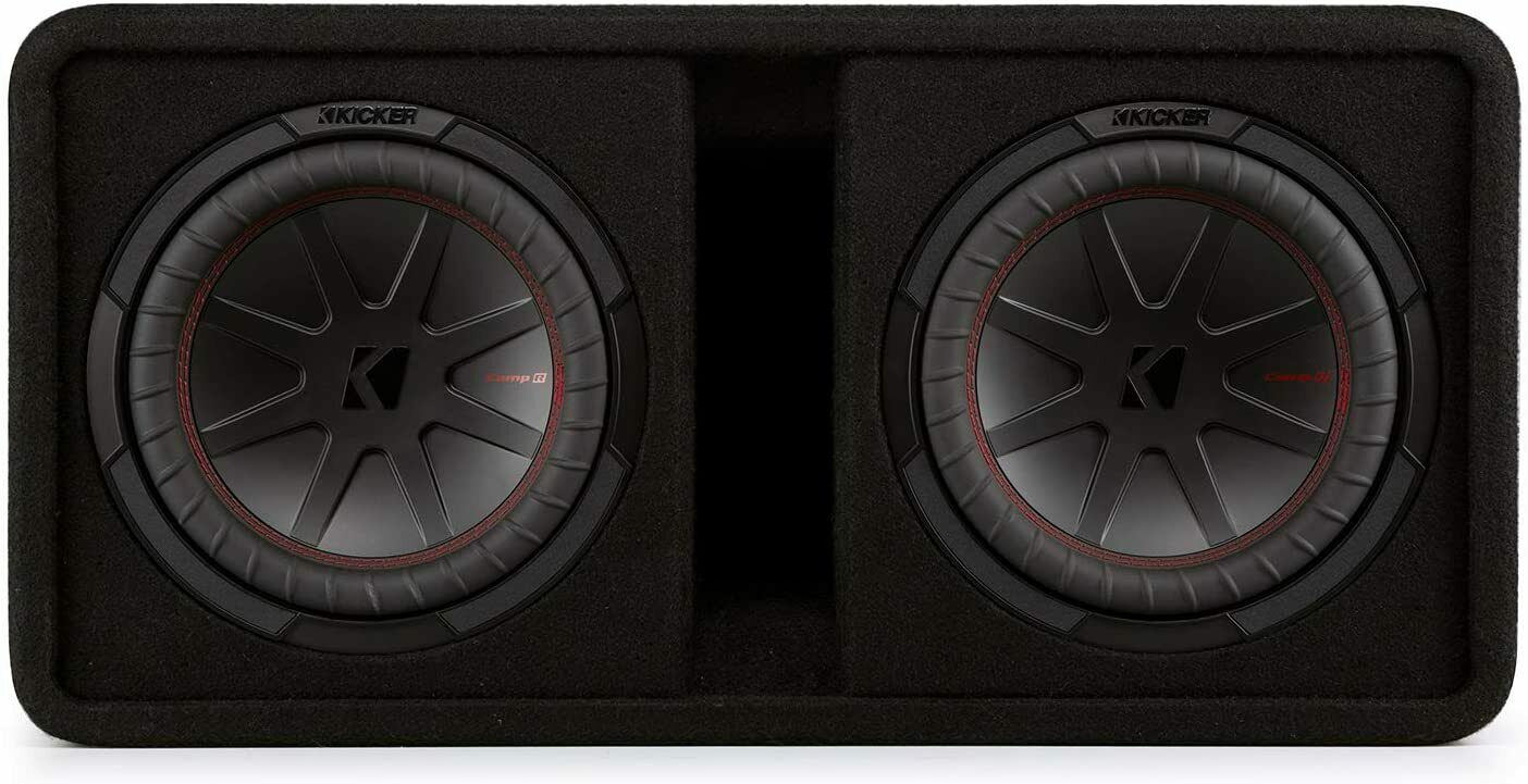 Kicker 48DCWR102 Car Audio Subwoofer Dual 10" Enclosed Sub Box 800W RMS 1600Peak-Car Toys