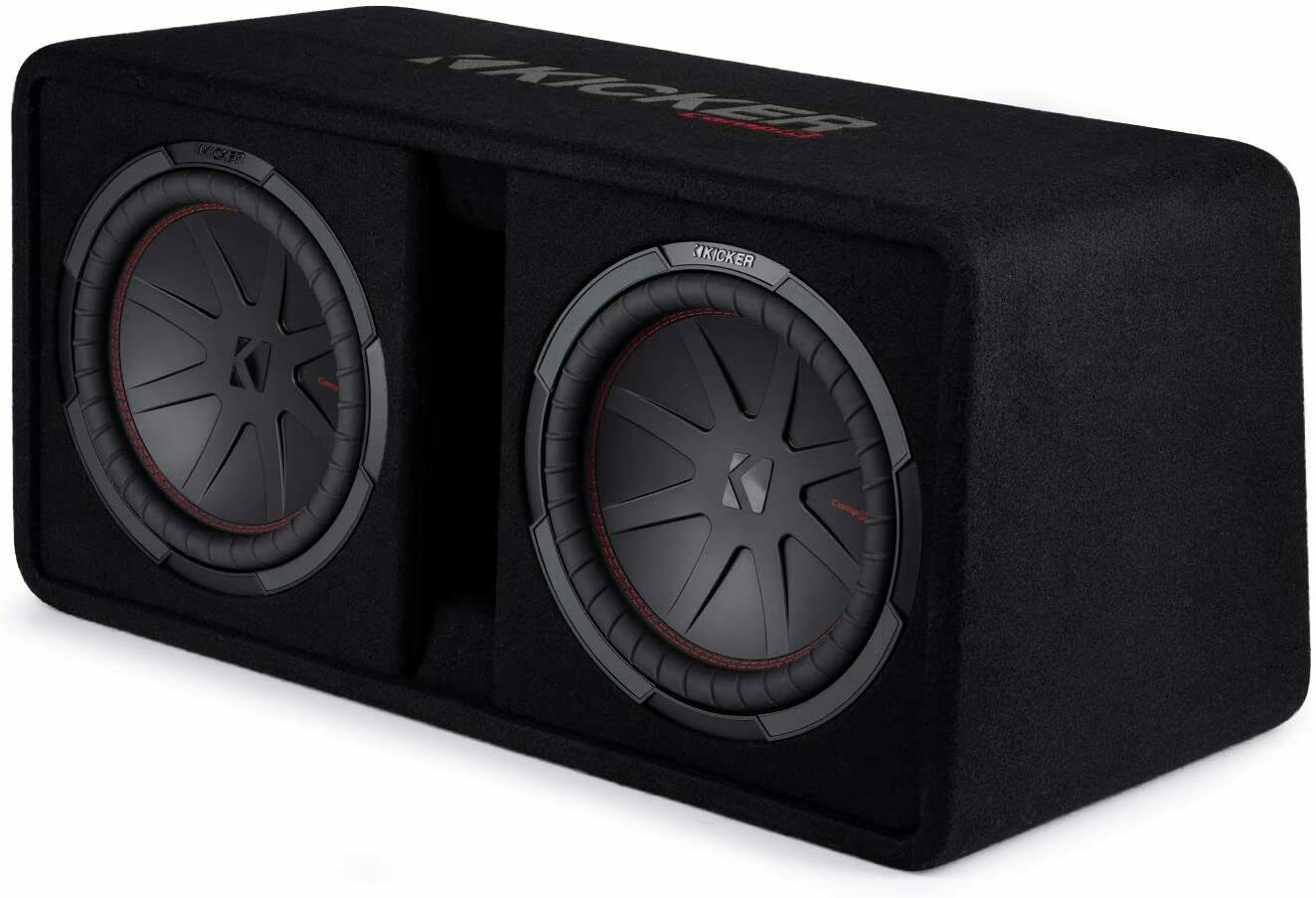 Kicker 48DCWR122 CompR Car Audio Subwoofer, 12" Dual Loaded Enclosure Box 2000 W-Car Toys