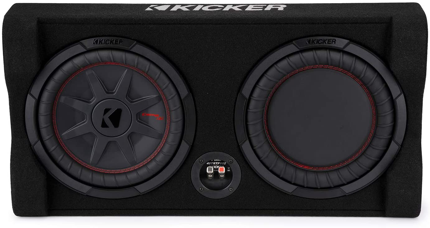 Kicker 48TRTP102 Car Audio Subwoofer, Dual 10 Inch Down Firing Enclosed Sub 500W-Car Toys