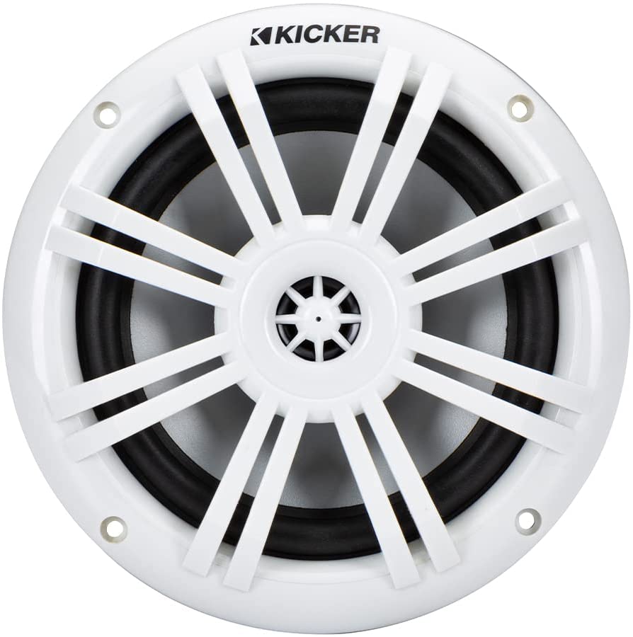 Kicker 6.5" KM Series 49KM604WL Marine Coaxial Speakers w/ LED Lighting, White-Car Toys