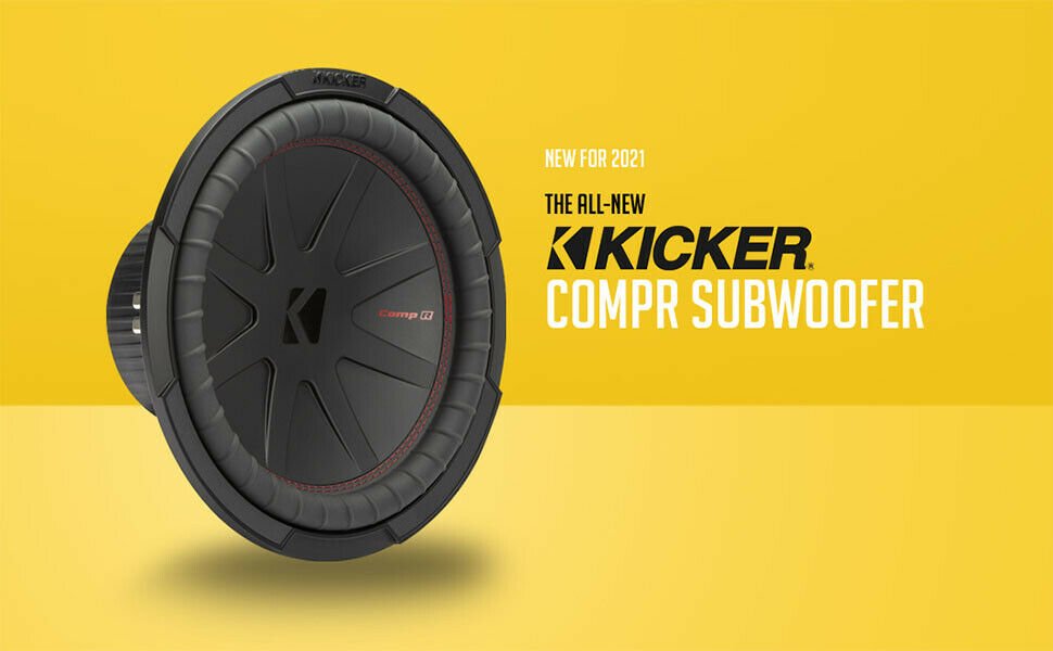 KICKER CompR 10" Car Audio Subwoofer DVC, 4-ohm Sub, 48CWR104, 400 Watt RMS-Car Toys