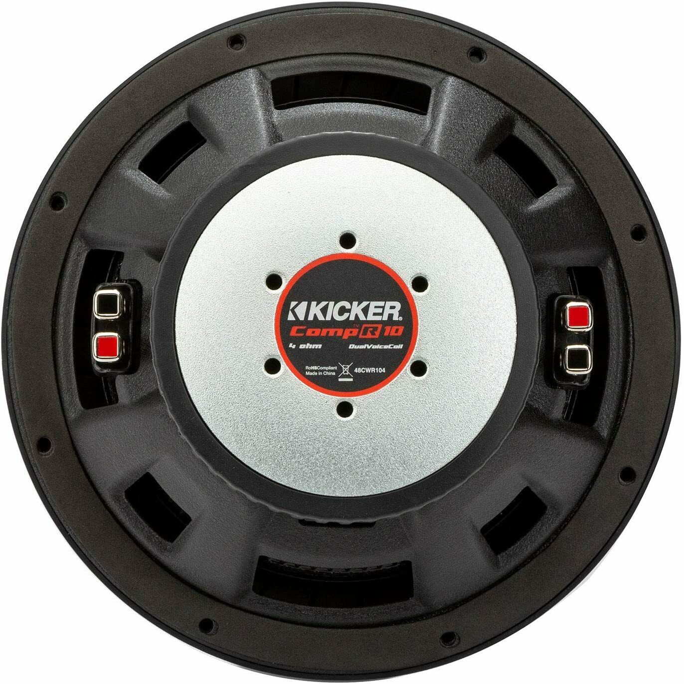 KICKER CompR 10" Car Audio Subwoofer DVC, 4-ohm Sub, 48CWR104, 400 Watt RMS-Car Toys