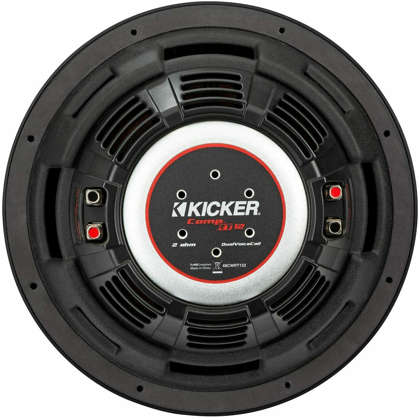 KICKER CompRT 12" Car Audio Subwoofer DVC 2-ohm Sub 48CWRT122, 500 Watt RMS-Car Toys