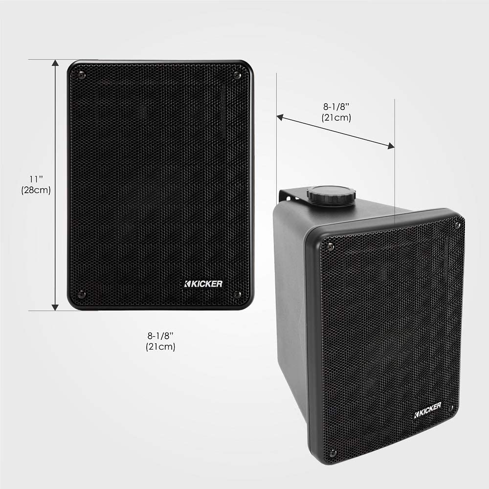 Kicker KB6B 2-Way Wall/Ceiling Indoor/Outdoor Weatherproof Speakers Pair, Black-Car Toys