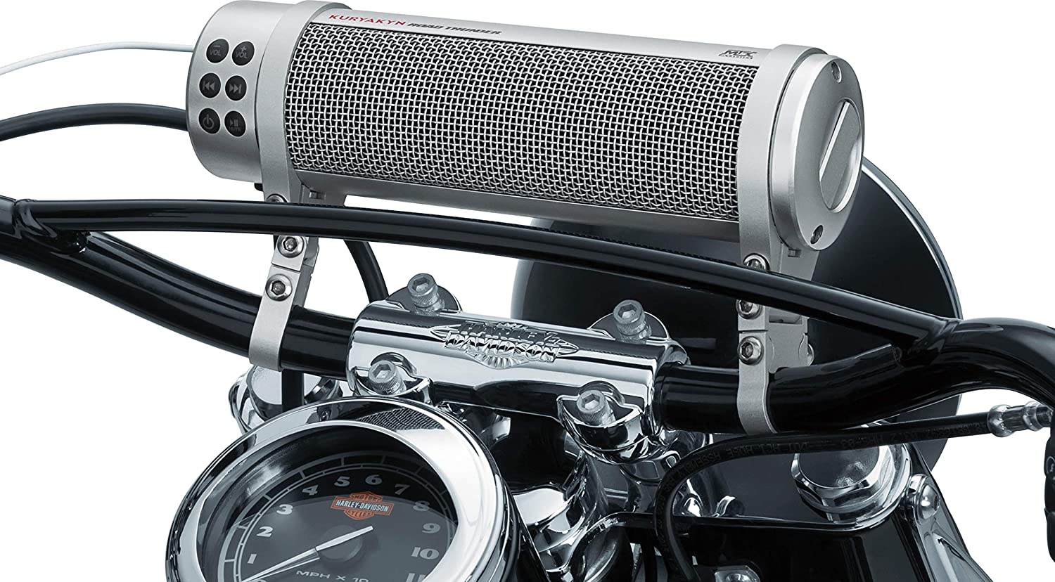 Kuryakyn 2719 MTX Road Thunder Weather Resistant 300W Motorcycle Soundbar, Silver-Car Toys