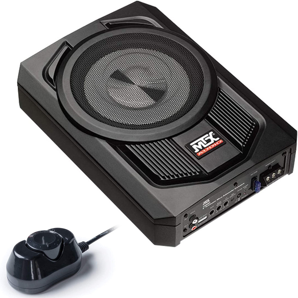 MTX Audio TN8MS Terminator 8" Micro Compact Amplified Car Subwoofer w/ Bass Knob