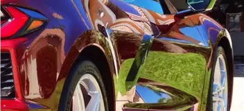 shiny side door of black sports car