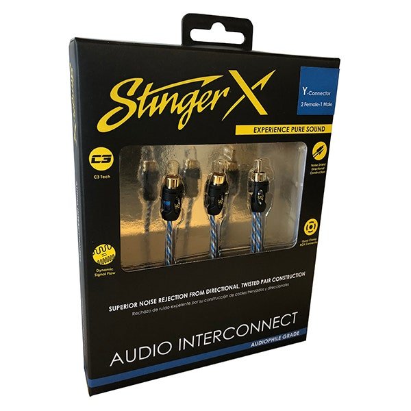 Stinger XI12YF X1 Series 2 Female to 1 Male Y RCA Audio Interconnect