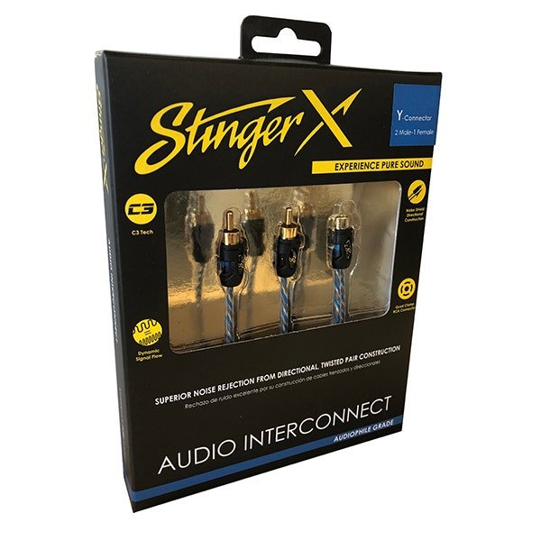 Stinger XI12YM X1 Series 2 Male to 1 Female Y RCA Audio Interconnect