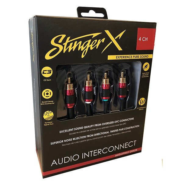 Stinger XI2412 X2 Series 4 Channel 12 Foot RCA Audio Interconnect