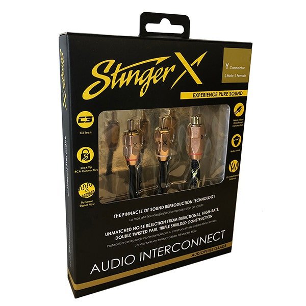 Stinger XI32YM X3 Series 2 Male to 1 Female Y RCA Audio Interconnect