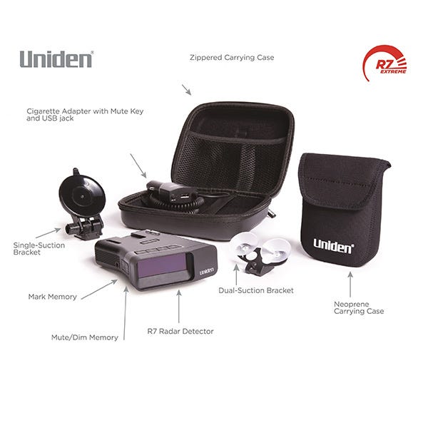 Uniden R7 Extreme Long Range Laser/Radar Detector w/ Alerts (Open Box Savings) - Included Equipment 