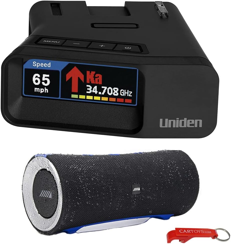 Uniden R7 Radar/Laser Detector, Long Range, GPS & Alpine Turn1 Bluetooth Speaker