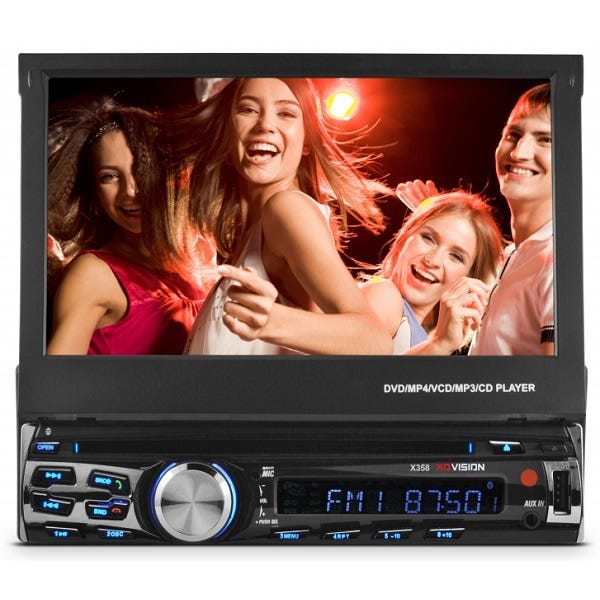 XO Vision X358 7 Inch Touch Screen Multimedia DVD Receiver